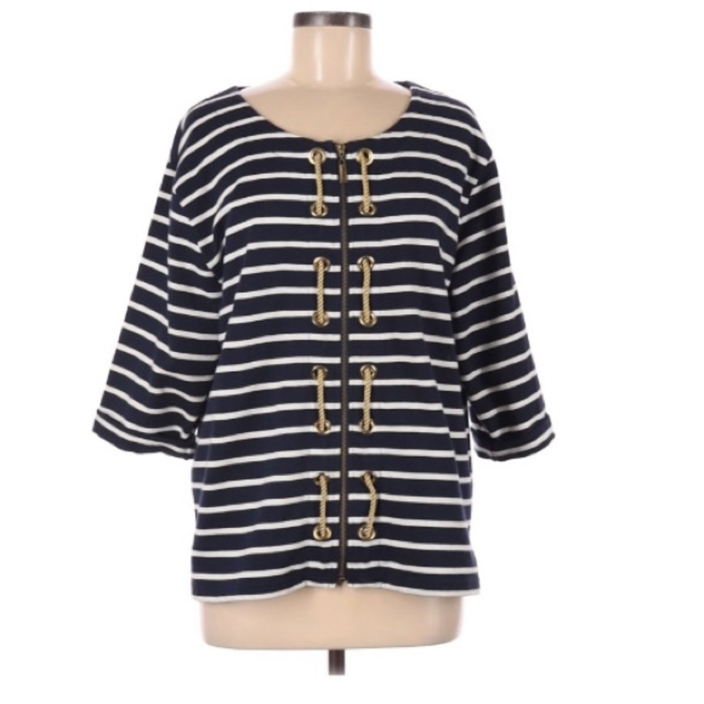 Needle & Treads blue & white stripes top size M